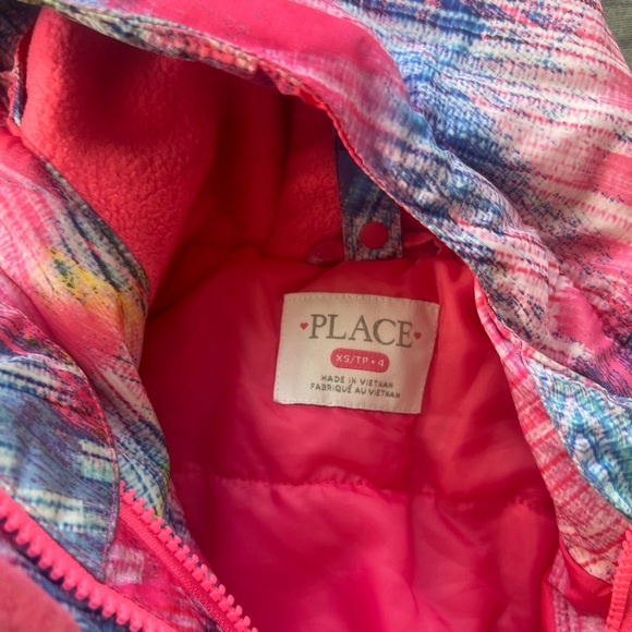 4t girls winter ski set Pink and Blue Patterned Jacket pants and gloves - Picture 4 of 12